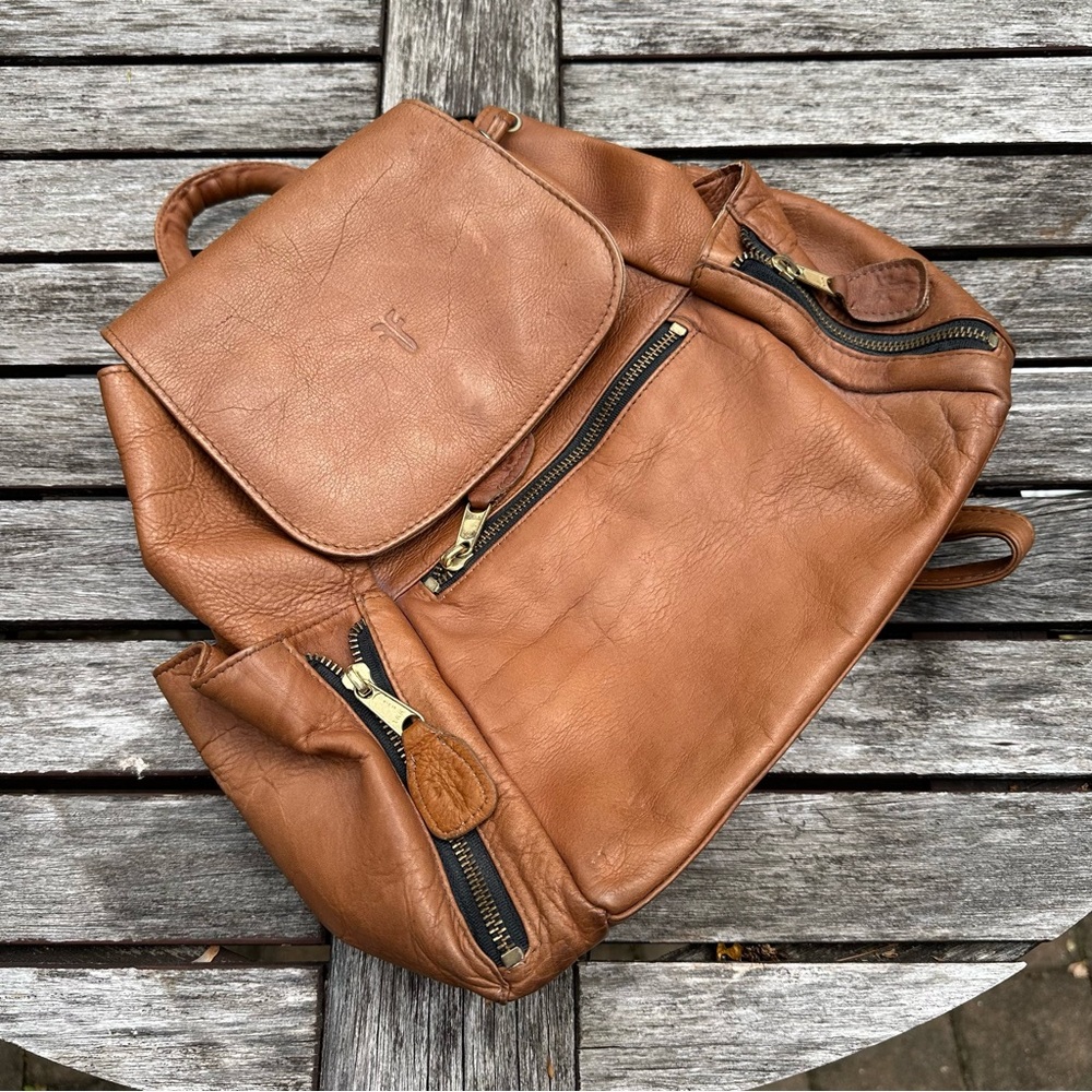 Vintage Frye leather backpack